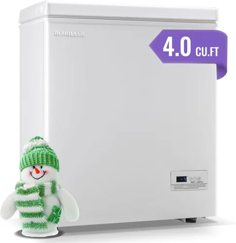 Miniatura 11 de DEMULLER Congelador de pecho profundo, mini congelador con pantalla de visualización electrónica, congelador de puerta superior independiente