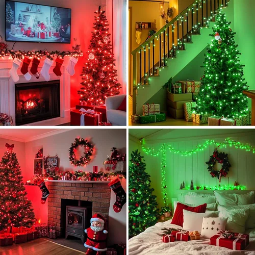 Miniatura 6 de JMEXSUSS Tira de luces LED de Navidad de 173 pies para exteriores, luces rojas y verdes de Navidad con control remoto, luces de árbol de Navidad que