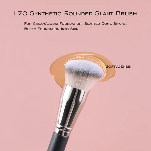 Miniatura 3 de ENERGY Brocha de base para maquillaje líquido, cepillo bronceador sintético profesional para cobertura completa, crema en polvo, cosméticos, mezcla