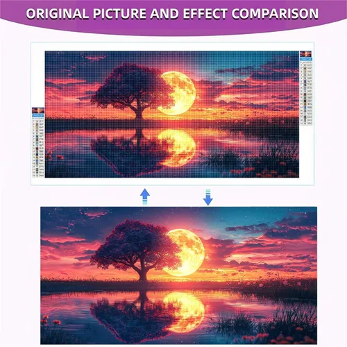 Miniatura 7 de Tree Sunset Diamond Painting Kits for Adults Beginners, 5D Full Drill Diamond Art Kits Gem Art for Home Wall Decor, Rhinestone Embroidery Crafts