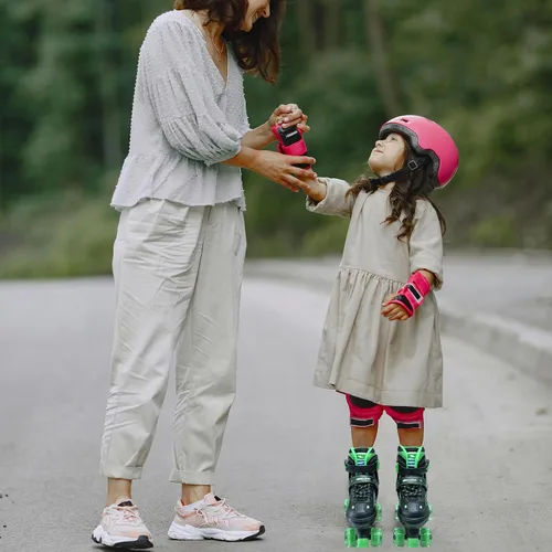 Miniatura 6 de Patines de ruedas para niños y niñas, patines ajustables para niños de 5 a 8 años, 6 a 12 años, con ruedas iluminadas, patines para principiantes