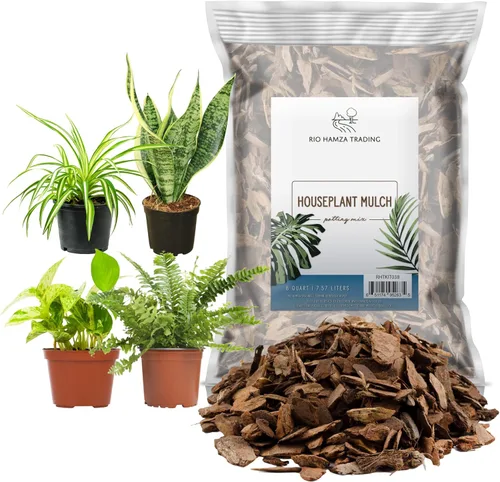 Miniatura 10 de Pepitas de mantillo de corteza de pino 100 % natural (8 cuartos de galón), pequeños chips de mantillo para jardinería en contenedores