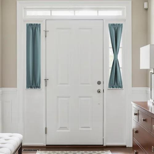 Miniatura 65 de NICETOWN Cortinas opacas unicolor con aislamiento térmico para puerta francesa, granja, oscurecimiento de habitación, puertas y ventanas de Marrón
