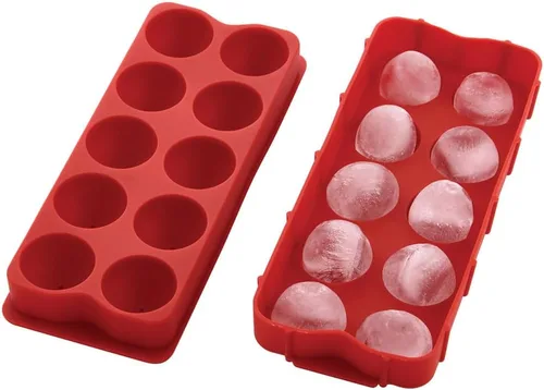 Miniatura 3 de HIC Kitchen Cannonball - Bandeja de silicona para cubitos de hielo, antiadherente, esferas grandes Silicona de grado alimenticio, hace 10 bolas