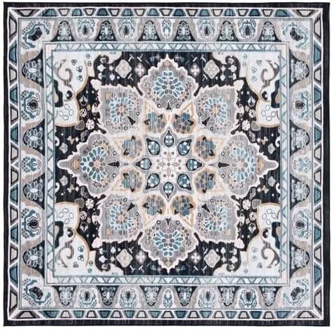 Miniatura 35 de SAFAVIEH Riviera Collection - Alfombra lavable de 2 pies 2 pulgadas x 9 pies, beige y carbón, antideslizante y fácil de limpiar, ideal para sala