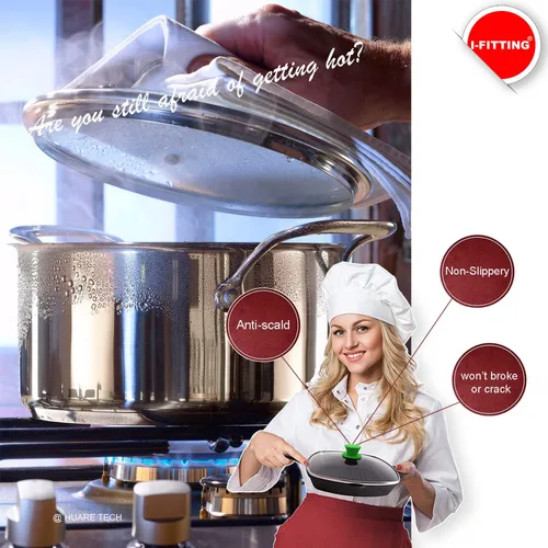 Miniatura 6 de Pomo universal de repuesto para tapas de cacerola, de silicona, resistente al calor, sin BPA, apto para lavavajillas, se adapta a sartenes y fundas
