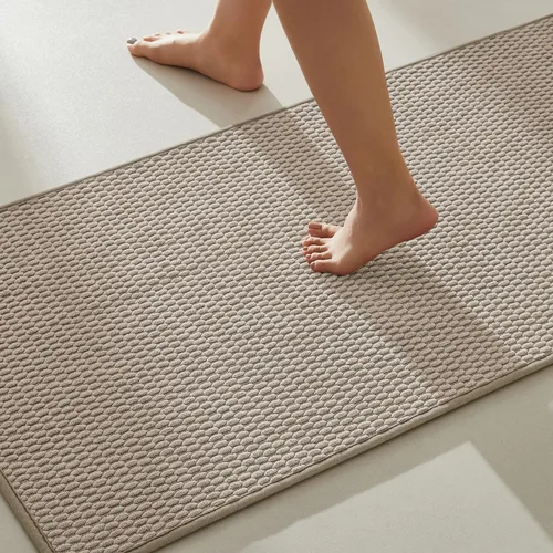 Miniatura 94 de TYUU Alfombras de Baño Antideslizantes Lavables, Tapete de Baño Súper Absorbente Delgado de Pila Baja para Secar Rápido, Alfombra de Baño Pequeña