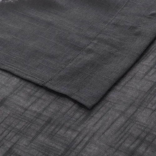 Miniatura 4 de Juego de 3 cortinas de lino con textura para ventana de cocina y cafetería, 24 pulgadas de largo, color negro