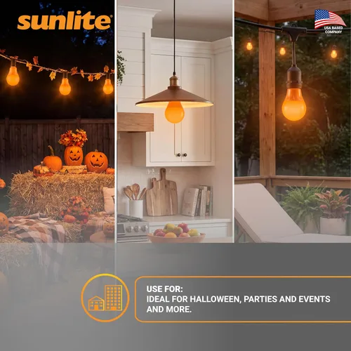 Miniatura 6 de Sunlite A19/3W/O/LED - Foco LED de color A19, 3 W (equivalente a 25 W), base mediana E26, no regulable, certificación UL, 1 unidad (paquete de 1)