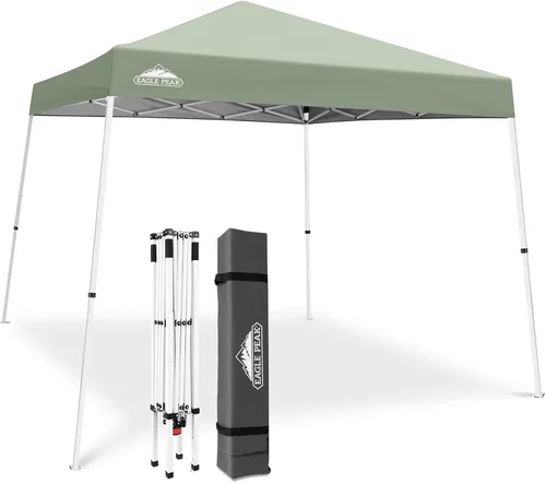Miniatura 17 de Eagle Peak - Pérgola plegable (10.0 x 10.0 pies), patas inclinadas, de tela, para exteriores, fácil de montar, Negro