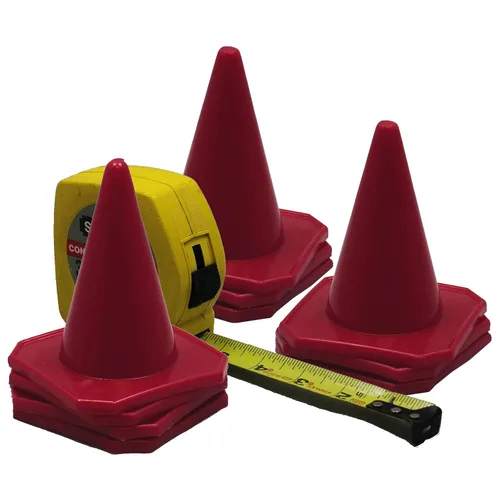 Miniatura 3 de BlueDot Trading Mini conos de tráfico de plástico rojos de 4 pulgadas Juego de 10 para entrenamiento de agilidad, carreras a control remoto
