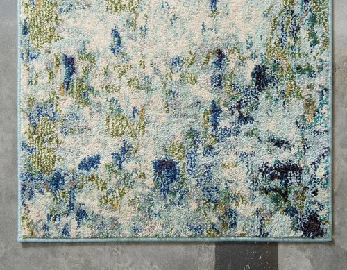 Miniatura 9 de Unique Loom Chromatic Collection Alfombra de Área - Champagne (2' 2" x 6' Runner, Azul Claro/Azul)