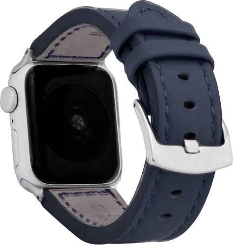Miniatura 29 de Bandini Correa de cuero para hombre para Apple Watch de 1.732 in 1.772 in 1.654 in 1.614 in 1.575 in 1.496 in 1.929 in y Ultra, correa de iWatch