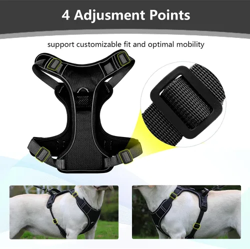 Miniatura 3 de Arnés mejorado para perro con soporte AirTag, chaleco ajustable a prueba de escapes para perros grandes al aire libre, chaqueta suave y transpirable