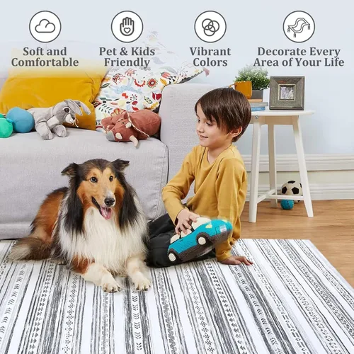 Miniatura 5 de GlowSol Alfombra de pasillo lavable de 2 x 6 pies, antideslizante, suave, alfombra de baño que no se desprende, alfombra de interior de pelo bajo