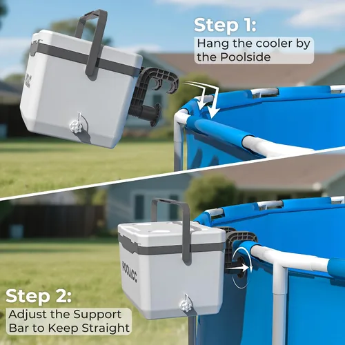 Miniatura 8 de Portable Personal Cooler, Poolside Ice Chest Fits INTEX Pools, Hard-Sided Cooler, Bonus Ice Pack Included, For Above Ground Pool or Spa