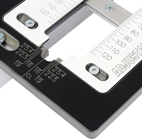 Miniatura 3 de Trend Plantilla de cerradura comercial ajustable para placas frontales de cerradura de mortaja y pestillo, LOCK/JIG/B, Negro