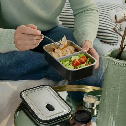 Miniatura 5 de Modaniam Caja Bento de acero inoxidable para adultos, 42 onzas, contenedores de almuerzo de acero inoxidable, lonchera de metal, contenedores