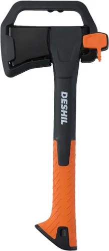 Miniatura 9 de Hacha de corte, hacha de camping al aire libre de 14 pulgadas para división de madera y leña, herramienta de mano tratada térmicamente de acero al