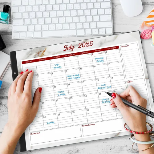 Miniatura 2 de Calendario de escritorio grande 2025-2026, calendario de escritorio de 22 x 17 pulgadas, julio de 2025 a diciembre de 2026, calendario de escritorio