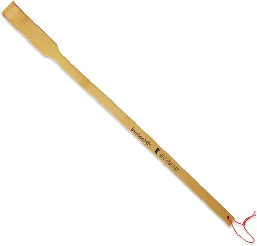 Miniatura 10 de BambooMN 16.5 pulgadas tradicional delgado tamaño viaje bambú madera espalda rascador cuerpo relajación cuerpo masaje conjunto para aliviar
