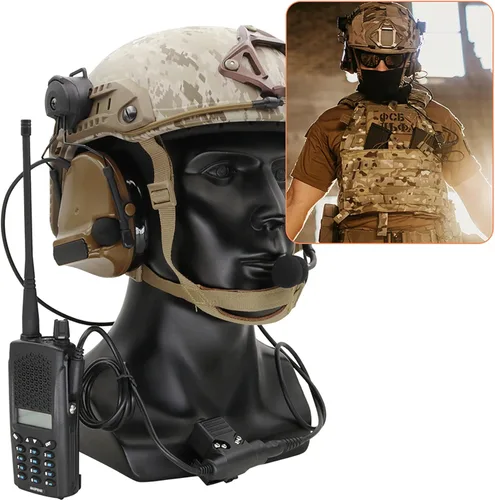 Miniatura 5 de HEARFALCOM Comta III Auriculares Tácticos para Casco Adaptador de Riel ARC Soporte de Disparo con Cancelación de Ruido