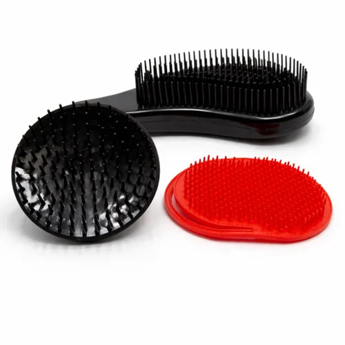 Miniatura 3 de Juego de cepillos desenredantes ondulados para cabello rizado, grueso, liso y natural, cepillo desenredante suave para mujeres, niños y niños