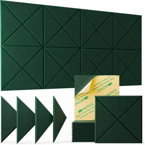 Miniatura 42 de Paquete de 22 paneles acústicos autoadhesivos, 12"X 12"X 0.4" paneles de espuma insonorizante, paneles de pared insonorizados de alta densidad