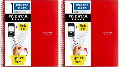 Miniatura 13 de Cuaderno de Five Star, 1 materia, con rayas, 100 hojas, 11" x 8-1/2", Negro