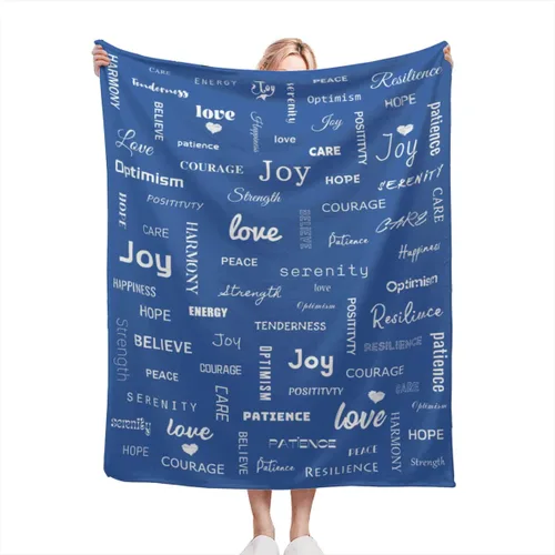 Miniatura 29 de Manta curativa, manta de regalo para mujeres y hombres, cálido regalo inspirador, manta de forro polar suave con energía positiva, comodidad, amor