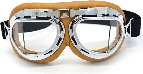 Miniatura 18 de Gafas Vintage para Motocicleta Antivaho y Antiimpacto Protección UV Gafas de Aviador Piloto, Adulto Carreras Voladores Equitación Arena y Polvo