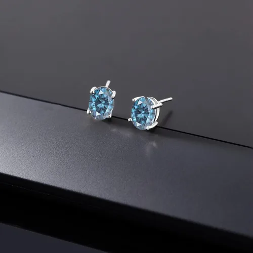 Miniatura 299 de Gem Stone King Aretes de oro de 14 quilates con piedra natal ovalada de 0.315 x 0.236 in Aretes de oro para mujer