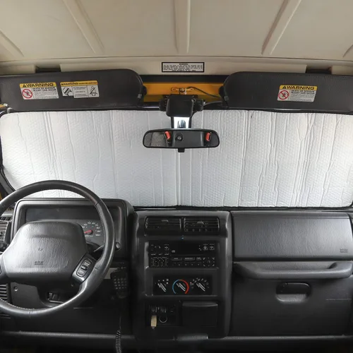 Miniatura 4 de JeCar Parasol plegable para parabrisas de papel de aluminio para Jeep Wrangler JK JKU 2007-2018 y Jeep Wrangler TJ LJ 1997-2006