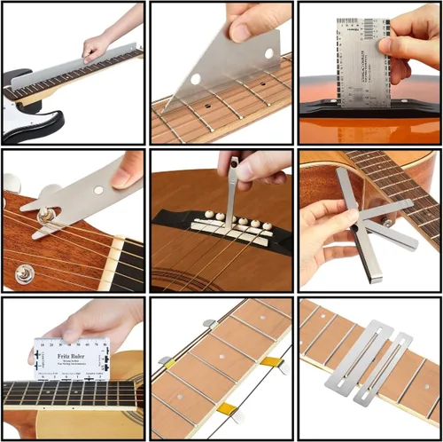 Miniatura 4 de Kit de herramientas de mantenimiento de reparación de guitarra, kit completo de configuración de guitarra profesional, herramientas de reparación