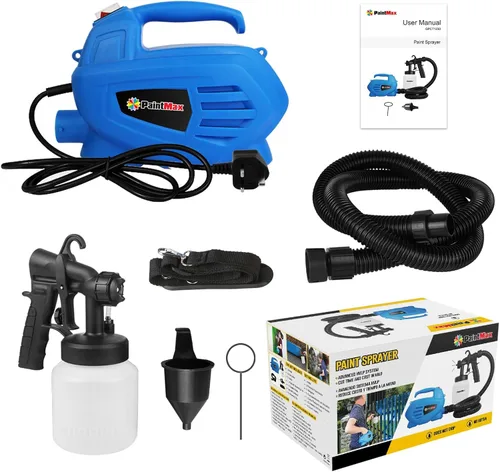 Miniatura 7 de Pulverizador de pintura, pistola de pintura eléctrica HVLP de 650 W con manguera de aire de 4.9 pies y 3 patrones de pulverización, pistola