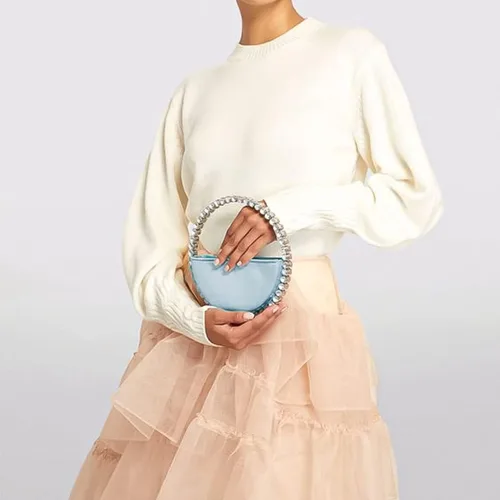 Miniatura 2 de CARZA Bolso de noche con diamantes de imitación brillantes para mujer, bolso de diseñador para boda, fiesta, asa superior