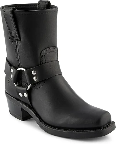 Miniatura 3 de Frye Arnés 8R Botas para mujer hechas de cuero italiano lavado y engrasado con construcción Goodyear Welt, suela de goma y tacón de cuero apilado
