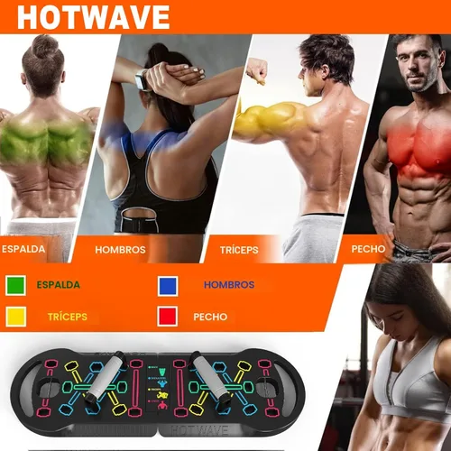 Miniatura 2 de HOTWAVE Push Up Board Fitness, Portable Foldable 20 in 1 Push Up Bar at Home Gym, Pushup Handles for Floor. Professional Strength Training Equipment