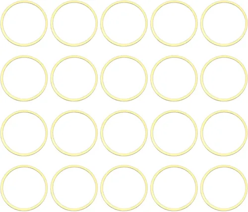 Miniatura 5 de uxcell Anillos de enlace redondos de bisel de círculo hueco de latón, conectores de joyería para pendientes, collares, fabricación de joyas