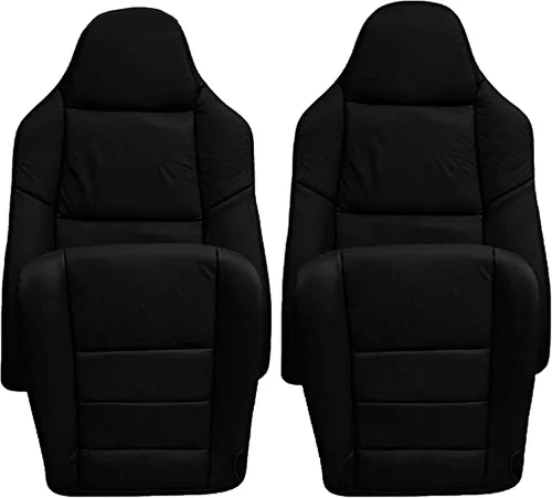 2003 2004 2005 2006 2007 Ford F250 F350 Lariat Funda de Asiento de Cuero Sintético Reemplazo, Fundas de Asiento de Vinilo para Ford F250 F350 Negro