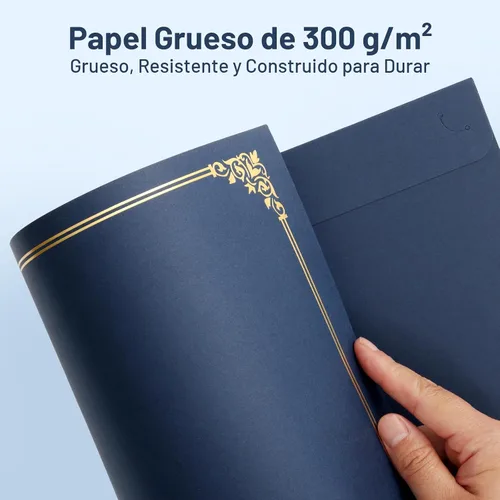 Miniatura 3 de SUNEE Titulares de certificados (azul marino, 50 paquetes), cubre diploma, borde de lámina dorada, para certificados de tamaño carta de 8.5 x 11