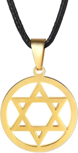 Stainless Steel Pendant Necklace for Men Women, Cool Punk Shark Teeth Necklace, Cross Necklace, Star Of David Necklace, Black Leather Cord, Come