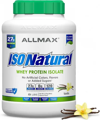 Miniatura 10 de ALLMAX ISONATURAL - Polvo aislado de proteína de suero de leche, 0.95 oz de proteína por cucharada, sin azúcar, cero grasa, 99% sin lactosa, sin