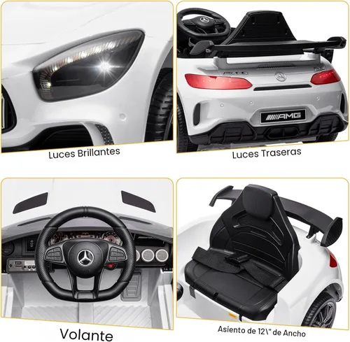 Miniatura 2 de Winado 12V Auto eléctrico para niños, con licencia de Mercedes Benz AMG GTR, con batería, control remoto para padres, asiento más ancho, luces LED