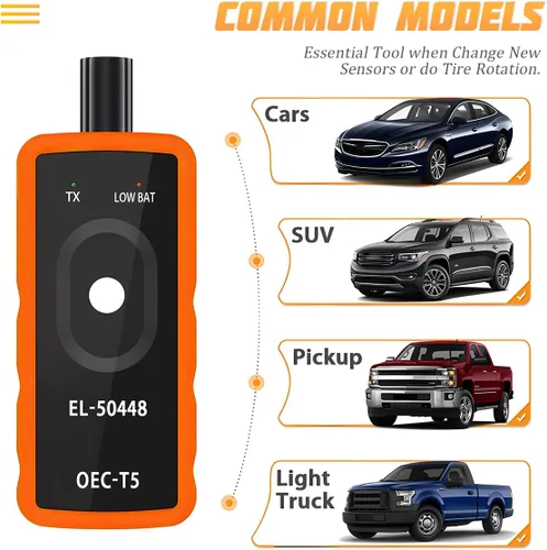 Miniatura 5 de TPMS Herramienta de Reinicio de Sensor de Neumáticos de Automóvil, EL-50448 Herramienta de Reaprendizaje del Monitor de Presión de Vehículos