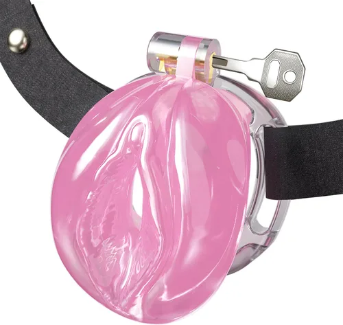 Miniatura 6 de Jaula de castidad de silicona suave para hombres, diseño de clítoris y vagina con cinturón de castidad ajustable, cómodo de uso a largo plazo