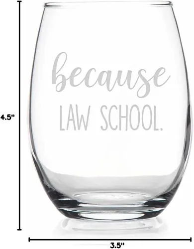 Miniatura 3 de HTDesigns Copa de vino sin tallo Because Law School - Regalo para graduado de la escuela de leyes - Regalo para graduación de la escuela de leyes