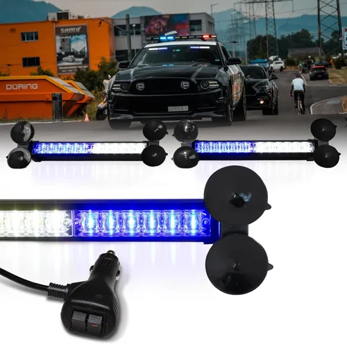 Miniatura 11 de LUMENIX Barra de Luces LED Estroboscópicas de Asesor de Tráfico de Emergencia de 2x12 Pulgadas para Ventana Delantera/Trasera Parabrisas 2-en-1