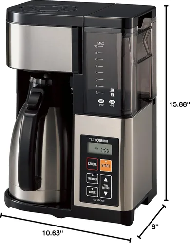 Miniatura 6 de Zojirushi EC-YTC100XB Cafetera de 10 tazas (acero inoxidable/negro)