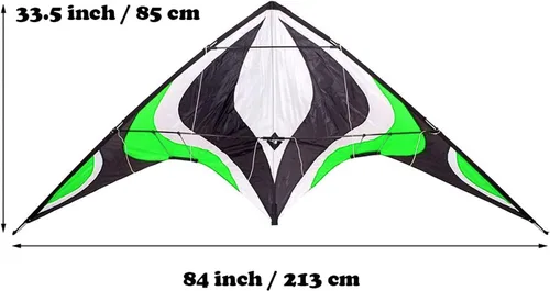 Miniatura 2 de Babyeden Cometa grande de doble línea, cometa deportiva de nivel básico de 84 pulgadas de ancho para adultos y adolescentes Verde